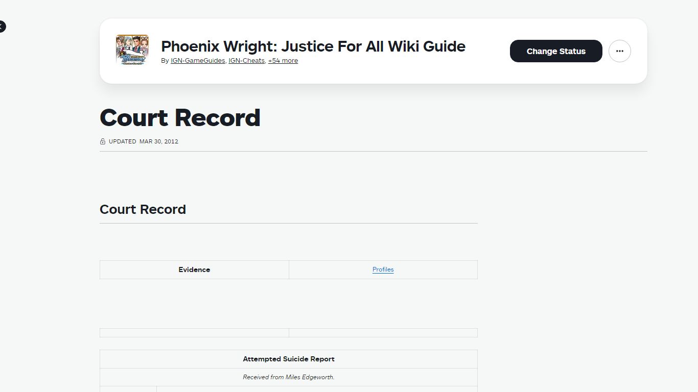 Court Record - Phoenix Wright: Justice For All Wiki Guide - IGN