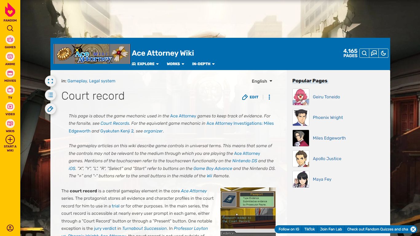 Court record | Ace Attorney Wiki | Fandom